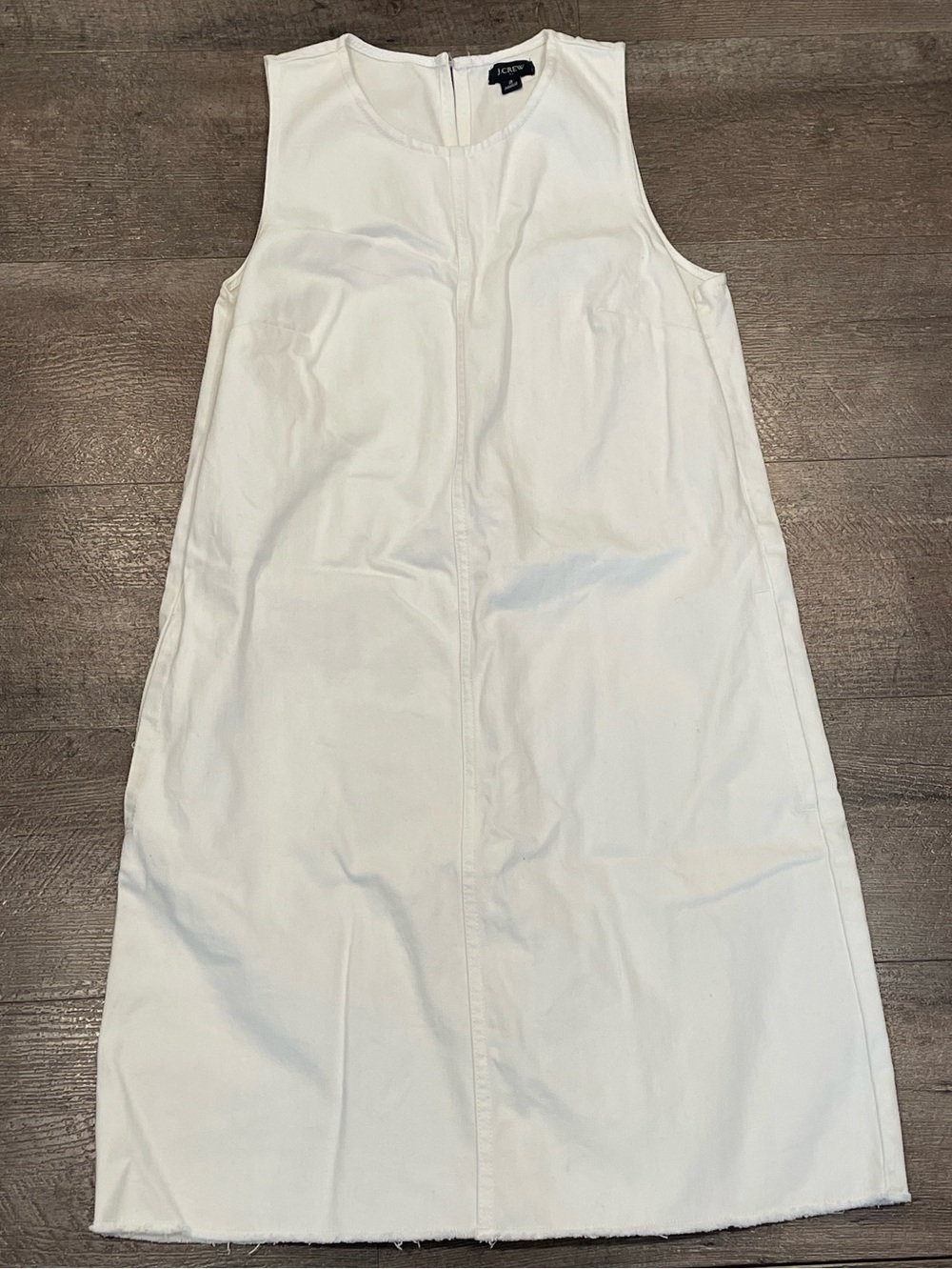 J. Crew Women’s White Sleeveless Cotton Dress with Raw Hem Size 2